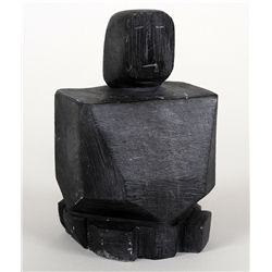 Abstract Inuit Sculpture of an Inuk ca. 1960, Possibly John Pangnark - Arviat 5 1/4" H. 3" W.  Good 