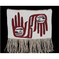 Tlingit Chilkat Weaving with Robert Davidson Design by Anna Ehlers Brown 15" L. 15" H.  Fine Conditi