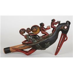 Oyster Catcher Rattle Carved by Ken Kidder 13" L. 4 1/4" W.  Good Condition