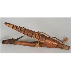 19TH C. Tlingit Halibut Hook, Worm Design, Fine Aged Patina with Lots of Bite Mark and Hand Forged S