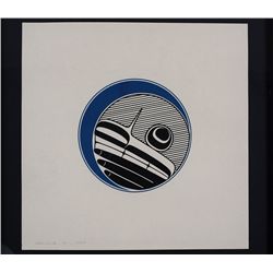 Robert Davidson Serigraph "Moon" '76  170/248  22 1/2"x 22 1/2" Framed  Fine Condition
