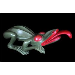 Gene Brabant Carved Stylized Haida Frog 37" L. 15" W.  Good Condition