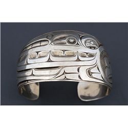 Robert Davidson Silver Bracelet Signed Davidson '71  6 3/4" L. 1 1/2" W.  Good Condition