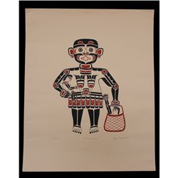 Henry Hunt Serigraph "Cannibal Woman" '79 - 45/600  21"x 26"  Good Condition