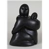 Image 1 : Inuit Mother and Child Carving - Artist Unknown 8" H. 5 3/4" W.  Good Condition