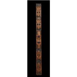 Tlingit Carved Frog Clan Dance Wand ca. 1900  37" H. 2 3/4" W.  Very Good Condition