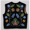 Image 2 : Winnebago Beaded Vest ca. 1900 with Floral Design on Velvet, Deaccessioned Glenbow Museum 19 1/2"x 2