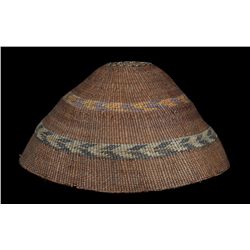 Nuu-chah-nulth Basketry Hat ca. 1900  13" D. 6 1/4" H.  Good Condition with Minor Rim Loss