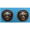 Image 3 : Bill Reid Silver Cufflinks, Beaver Design and Signed Haida Art Reid 1" D.  Fine Condition