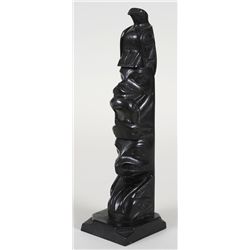 Haida Argillite Totem Carved by Rufus Moody 10" H.  Good Condition