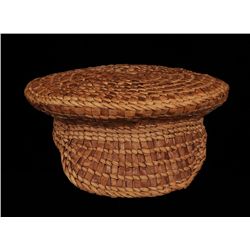 Captains Hat Yellow and Red Cedar Made by Karrie Weir 9" W.  Good Condition