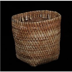 Double Woven Plaited Basket 9 1/4" L. 7 3/4" W. 8 3/4" H.  Fine Condition