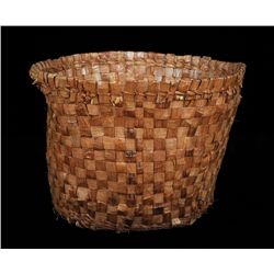 Plaited Cedar Bark Basket 14" D. 10" H.  Good Condition
