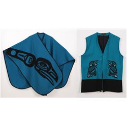 Raven Design Applique Work Cape by Betty Ann Pennier "Link Enterprises Canada" Size XL  Fine Conditi