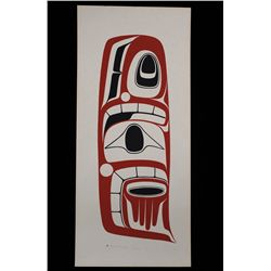 Robert Davidson Serigraph "Killer Whale Fin" 126/165  11"x 25"  Good Condition