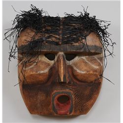 Nuu-chah-nulth Bukwus Mask Carved by Kelly Peters 12" H. 11" W.  Good Condition