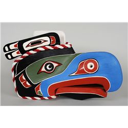 Kwakwaka'wakw Kolus Mask Carved by Alfred - Alert Bay, B.C. 19 1/4" L. 11" W. 12" H.  Good Condition
