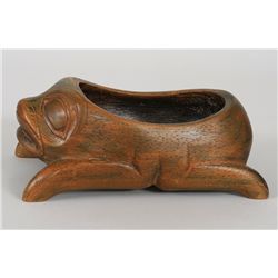 Haida Frog Bowl Carved by Fred Yeitatzie * 1/2" L. 4 3/4" W.  Good Condition