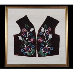 19Th C. Beaded Vest Panels with Floral Design - Estate of Dr. Arthur Percival Procter, Deceased 1934