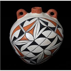 Acoma Polychrome Canteen 6 1/2" D. 7" H.  Good Condition