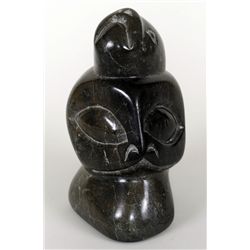 Tukiki Munamie Serpentine Seal Spirit Carving - Cape Dorset #6205E 8 1/2"x 8"x 5 1/2"  Good Conditio
