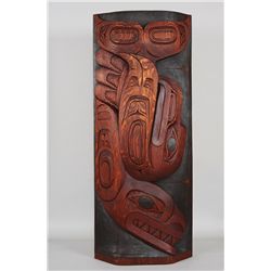 Garner Moody Haida Eagle-Killer Whale Transformation Free Standing Carving 50" H. 20" W.  Good Condi