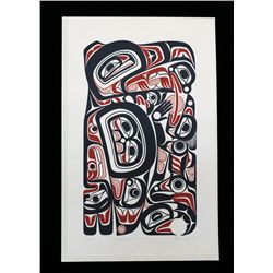 Beau Dick Serigraph "Creation of Moon" 190/200  11 1/2"x 18"  Good Condition