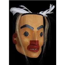Nuu-chah-nulth Mask of Shaman Transforming Into Otter Carved by Douglas David 13" 10 1/4" W.  Fine C
