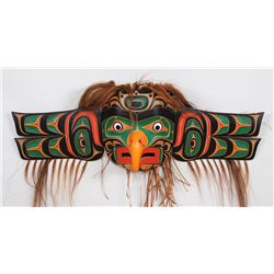Nuu-chah-nulth Eagle Mask with Wings Carved by Tom Patterson 12" H. 39" W.  Good Condition