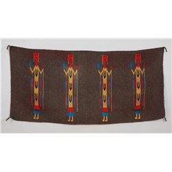 Navajo Yei Rug 28"x 61"  Good Condition with Bleed