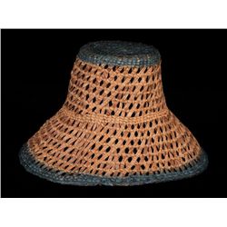 Cedar and Spruce Hat with Open Work Made by Karrie Weir 13" D. 7 1/2" H.  Good Condition