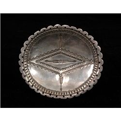 Navajo Silver Dish 3 1/4"x 3 3/4"  Fine Condition