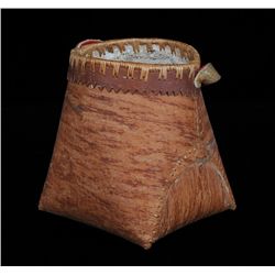 Birch Bark Basketry Pail 7 1/2" H. 6 1/2" W.  Fine Condition