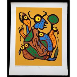 Norval Morrisseau Serigraphs "Metamorphosis - Man Into Turtle" 15/99  22"x 28"  Good Condition