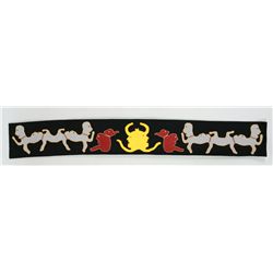 Applique Wall Hanging with Spirit Animals - Artist Unknown 8"x 57"  Good Condition