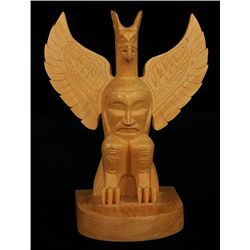 Thunderbird Totem Carved by P. Benson - Terrace, B.C. 61/2" H.  Good Condition