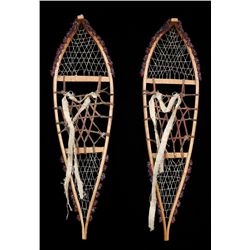 Pair of Child's Snowshoes Made by Peter Nyce - Canyon City Naas River 25" L. 7" W.  Good Condition