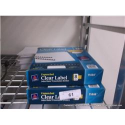 CLEAR LABEL INDEX MAKER PRESENTATION DIVIDERS