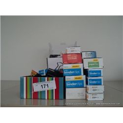 LOT: BINDER/ PAPER CLIPS