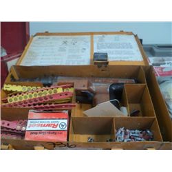 RAMSET GUN, BOX AND ACCESSORIES