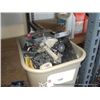 Image 1 : LOT: MISC. POWER ACCESSORIES & PLASTIC TRASH CAN