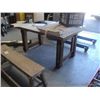 Image 1 : WOODEN TABLE WITH IMMITATION TOP