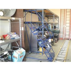 MADE IN USA BLUE ROLLING LADDER