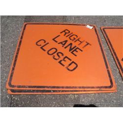 RIGHT LANE CLOSED SIGN