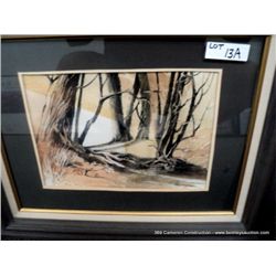 FRAMED/ MATTED PAINTING BY DOROTHY VORHEES "TREES"