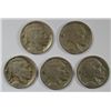 Image 1 : 5- DIFFERENT BUFFALO NICKELS (16,16-D,16-S,17,17-D) GOOD-FINE