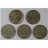 Image 1 : 1915-D FINE & 4-1915-D "ACID DATED" BUFFALO NICKELS