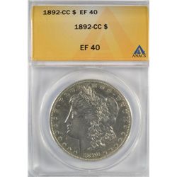 1892-CC MORGAN DOLLAR ANACS EF 40