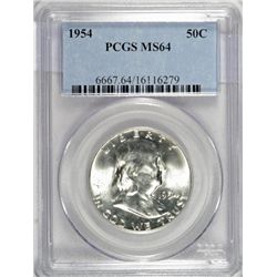 1954 FRANKLIN HALF DOLLAR PCGS MS64