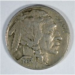 1937-D 3 LEGGED BUFFALO NICKELS VF